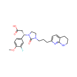 COc1ccc([C@H](CC(=O)O)N2CCN(CCCc3ccc4c(n3)NCCC4)C2=O)cc1F ZINC000013528497