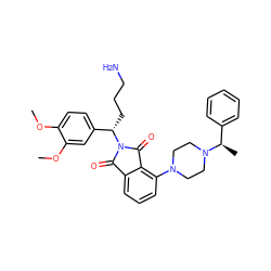 COc1ccc([C@H](CCCN)N2C(=O)c3cccc(N4CCN([C@H](C)c5ccccc5)CC4)c3C2=O)cc1OC ZINC000049723002