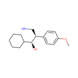 COc1ccc([C@H](CN)[C@@H](O)C2CCCCC2)cc1 ZINC000027546583