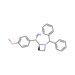 COc1ccc([C@H](N)[C@@H]2CCN2C(c2ccccc2)c2ccccc2)cc1 ZINC000022941564