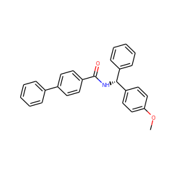COc1ccc([C@H](NC(=O)c2ccc(-c3ccccc3)cc2)c2ccccc2)cc1 ZINC000002846735
