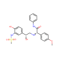 COc1ccc([C@H](NC[C@H](O)c2ccc(O)c(NS(C)(=O)=O)c2)C(=O)Nc2ccccc2)cc1 ZINC000027102800