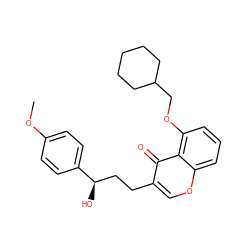 COc1ccc([C@H](O)CCc2coc3cccc(OCC4CCCCC4)c3c2=O)cc1 ZINC000096258466