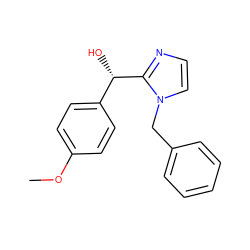 COc1ccc([C@H](O)c2nccn2Cc2ccccc2)cc1 ZINC000000485925