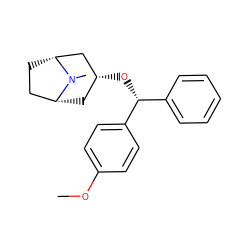 COc1ccc([C@H](O[C@@H]2C[C@@H]3CC[C@H](C2)N3C)c2ccccc2)cc1 ZINC000100834340