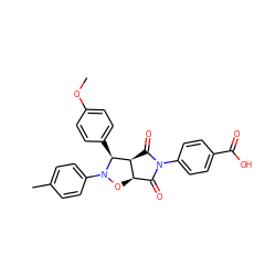 COc1ccc([C@H]2[C@H]3C(=O)N(c4ccc(C(=O)O)cc4)C(=O)[C@H]3ON2c2ccc(C)cc2)cc1 ZINC000101520837
