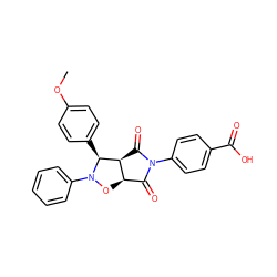 COc1ccc([C@H]2[C@H]3C(=O)N(c4ccc(C(=O)O)cc4)C(=O)[C@H]3ON2c2ccccc2)cc1 ZINC000084722551