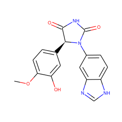 COc1ccc([C@H]2C(=O)NC(=O)N2c2ccc3[nH]cnc3c2)cc1O ZINC000113894435