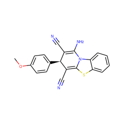 COc1ccc([C@H]2C(C#N)=C(N)N3C(=C2C#N)Sc2ccccc23)cc1 ZINC000000850183