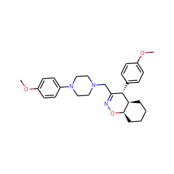 COc1ccc([C@H]2C(CN3CCN(c4ccc(OC)cc4)CC3)=NO[C@@H]3CCCC[C@H]23)cc1 ZINC000473082737