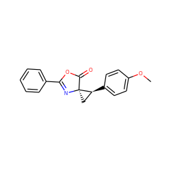 COc1ccc([C@H]2C[C@@]23N=C(c2ccccc2)OC3=O)cc1 ZINC000000356600