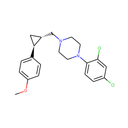 COc1ccc([C@H]2C[C@@H]2CN2CCN(c3ccc(Cl)cc3Cl)CC2)cc1 ZINC000013814479