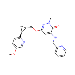 COc1ccc([C@H]2C[C@@H]2COc2cc(NCc3ccccn3)c(=O)n(C)n2)nc1 ZINC000221914796