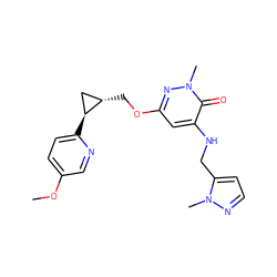 COc1ccc([C@H]2C[C@@H]2COc2cc(NCc3ccnn3C)c(=O)n(C)n2)nc1 ZINC000218404561