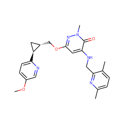 COc1ccc([C@H]2C[C@@H]2COc2cc(NCc3nc(C)ccc3C)c(=O)n(C)n2)nc1 ZINC000218538212