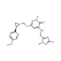 COc1ccc([C@H]2C[C@@H]2COc2cc(NCc3nc(C)nn3C)c(=O)n(C)n2)nc1 ZINC000218376407