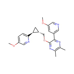 COc1ccc([C@H]2C[C@@H]2COc2nc(C)c(C)nc2-c2cncc(OC)c2)nc1 ZINC000149498530