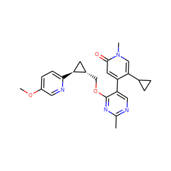 COc1ccc([C@H]2C[C@@H]2COc2nc(C)ncc2-c2cc(=O)n(C)cc2C2CC2)nc1 ZINC001772641700