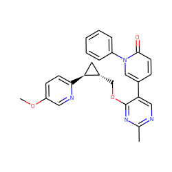 COc1ccc([C@H]2C[C@@H]2COc2nc(C)ncc2-c2ccc(=O)n(-c3ccccc3)c2)nc1 ZINC000209432420