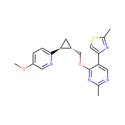 COc1ccc([C@H]2C[C@@H]2COc2nc(C)ncc2-c2csc(C)n2)nc1 ZINC000149954218