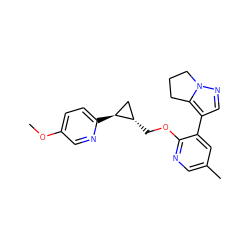 COc1ccc([C@H]2C[C@@H]2COc2ncc(C)cc2-c2cnn3c2CCC3)nc1 ZINC000149500786