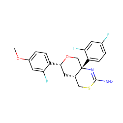 COc1ccc([C@H]2C[C@H]3CSC(N)=N[C@@]3(c3ccc(F)cc3F)CO2)c(F)c1 ZINC000221116943