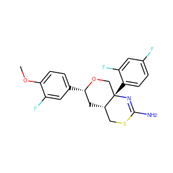 COc1ccc([C@H]2C[C@H]3CSC(N)=N[C@@]3(c3ccc(F)cc3F)CO2)cc1F ZINC000221116859