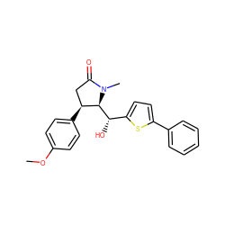 COc1ccc([C@H]2CC(=O)N(C)[C@H]2[C@@H](O)c2ccc(-c3ccccc3)s2)cc1 ZINC000028461866