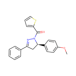 COc1ccc([C@H]2CC(c3ccccc3)=NN2C(=O)c2cccs2)cc1 ZINC000001219075