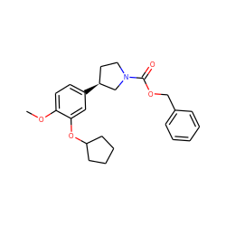 COc1ccc([C@H]2CCN(C(=O)OCc3ccccc3)C2)cc1OC1CCCC1 ZINC000000836260