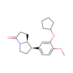 COc1ccc([C@H]2CCN3C(=O)CC[C@@H]23)cc1OC1CCCC1 ZINC000013744678