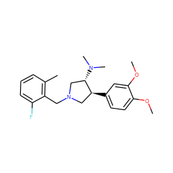 COc1ccc([C@H]2CN(Cc3c(C)cccc3F)C[C@@H]2N(C)C)cc1OC ZINC001772616858