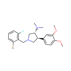 COc1ccc([C@H]2CN(Cc3c(F)cccc3Br)C[C@@H]2N(C)C)cc1OC ZINC001772637261