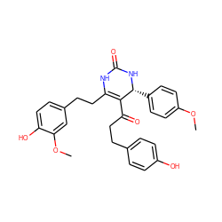 COc1ccc([C@H]2NC(=O)NC(CCc3ccc(O)c(OC)c3)=C2C(=O)CCc2ccc(O)cc2)cc1 ZINC000096269904