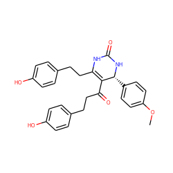 COc1ccc([C@H]2NC(=O)NC(CCc3ccc(O)cc3)=C2C(=O)CCc2ccc(O)cc2)cc1 ZINC000096269910