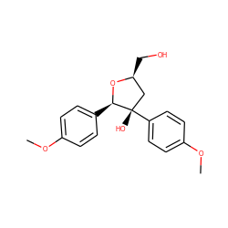 COc1ccc([C@H]2O[C@@H](CO)C[C@]2(O)c2ccc(OC)cc2)cc1 ZINC000028648845