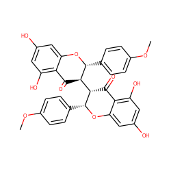 COc1ccc([C@H]2Oc3cc(O)cc(O)c3C(=O)[C@H]2[C@H]2C(=O)c3c(O)cc(O)cc3O[C@@H]2c2ccc(OC)cc2)cc1 ZINC000017434107