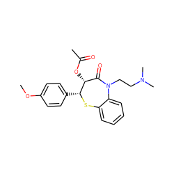 COc1ccc([C@H]2Sc3ccccc3N(CCN(C)C)C(=O)[C@H]2OC(C)=O)cc1 ZINC000000601259