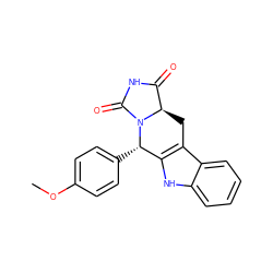 COc1ccc([C@H]2c3[nH]c4ccccc4c3C[C@@H]3C(=O)NC(=O)N23)cc1 ZINC000012360788