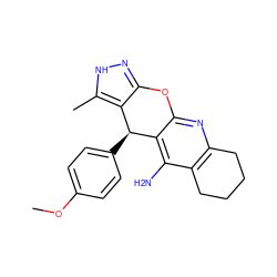 COc1ccc([C@H]2c3c(n[nH]c3C)Oc3nc4c(c(N)c32)CCCC4)cc1 ZINC000299829519