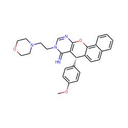 COc1ccc([C@H]2c3ccc4ccccc4c3Oc3ncn(CCN4CCOCC4)c(=N)c32)cc1 ZINC000008690146