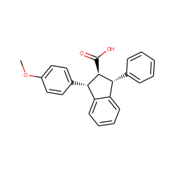 COc1ccc([C@H]2c3ccccc3[C@@H](c3ccccc3)[C@@H]2C(=O)O)cc1 ZINC000013736718