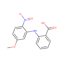 COc1ccc([N+](=O)[O-])c(Nc2ccccc2C(=O)O)c1 ZINC001772621182