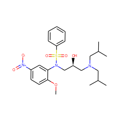 COc1ccc([N+](=O)[O-])cc1N(C[C@@H](O)CN(CC(C)C)CC(C)C)S(=O)(=O)c1ccccc1 ZINC000008687380