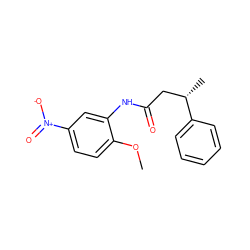 COc1ccc([N+](=O)[O-])cc1NC(=O)C[C@H](C)c1ccccc1 ZINC000000319161