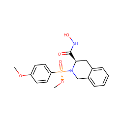 COc1ccc([P@](=O)(OC)N2Cc3ccccc3C[C@@H]2C(=O)NO)cc1 ZINC000013472473
