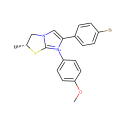 COc1ccc(-[n+]2c(-c3ccc(Br)cc3)cn3c2S[C@H](C)C3)cc1 ZINC000015953367