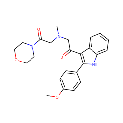 COc1ccc(-c2[nH]c3ccccc3c2C(=O)CN(C)CC(=O)N2CCOCC2)cc1 ZINC000473154778