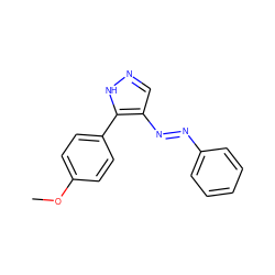 COc1ccc(-c2[nH]ncc2N=Nc2ccccc2)cc1 ZINC000253989178