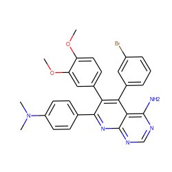 COc1ccc(-c2c(-c3ccc(N(C)C)cc3)nc3ncnc(N)c3c2-c2cccc(Br)c2)cc1OC ZINC000027563509